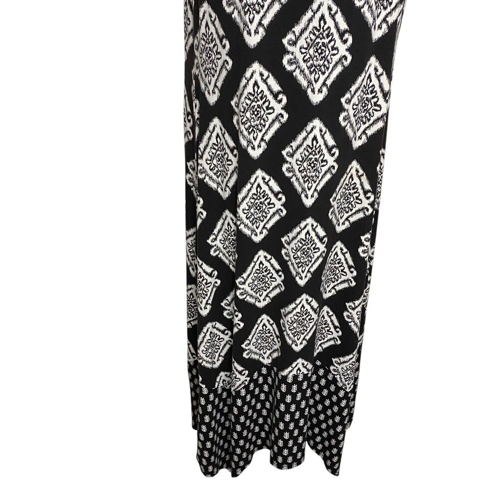 Tommy Bahama Midi Dress Womens Small Black Handkerchief Hem Tropical Sleeveless - Picture 6 of 13